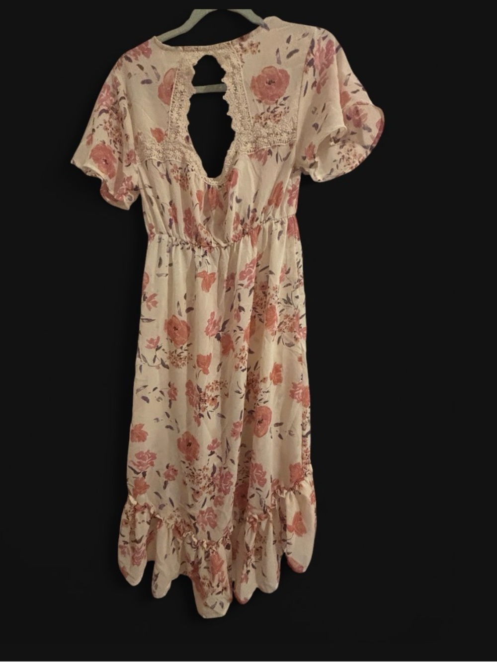 Versona Cream Floral Coverup with Blush Pink Blooms